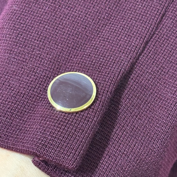 Luisa Spagnoli   3 Button Blazer  Pure Virgin Wool  / Size L / Maroon - Picture 5 of 13